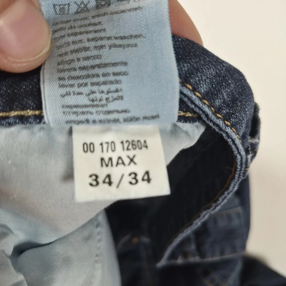 Mavi Max Blue Jeans Men's 34x34 Mid-rise Baggy Wide Leg Dark Wash